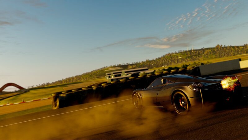Pagani Huayra on a racetrack