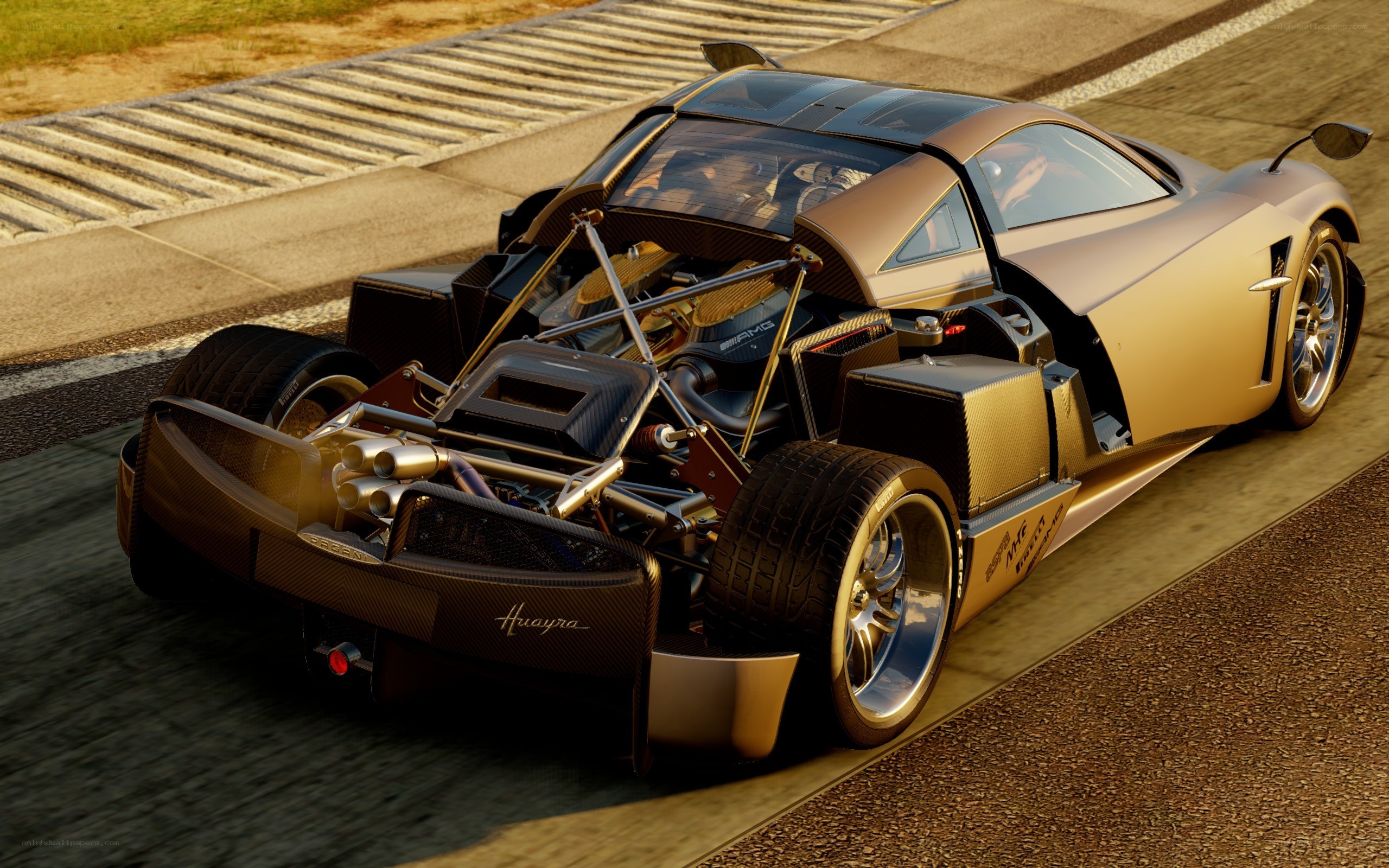 Pagani Huayra on racetrack