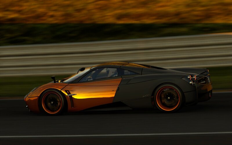 Pagani Huayra on racetrack