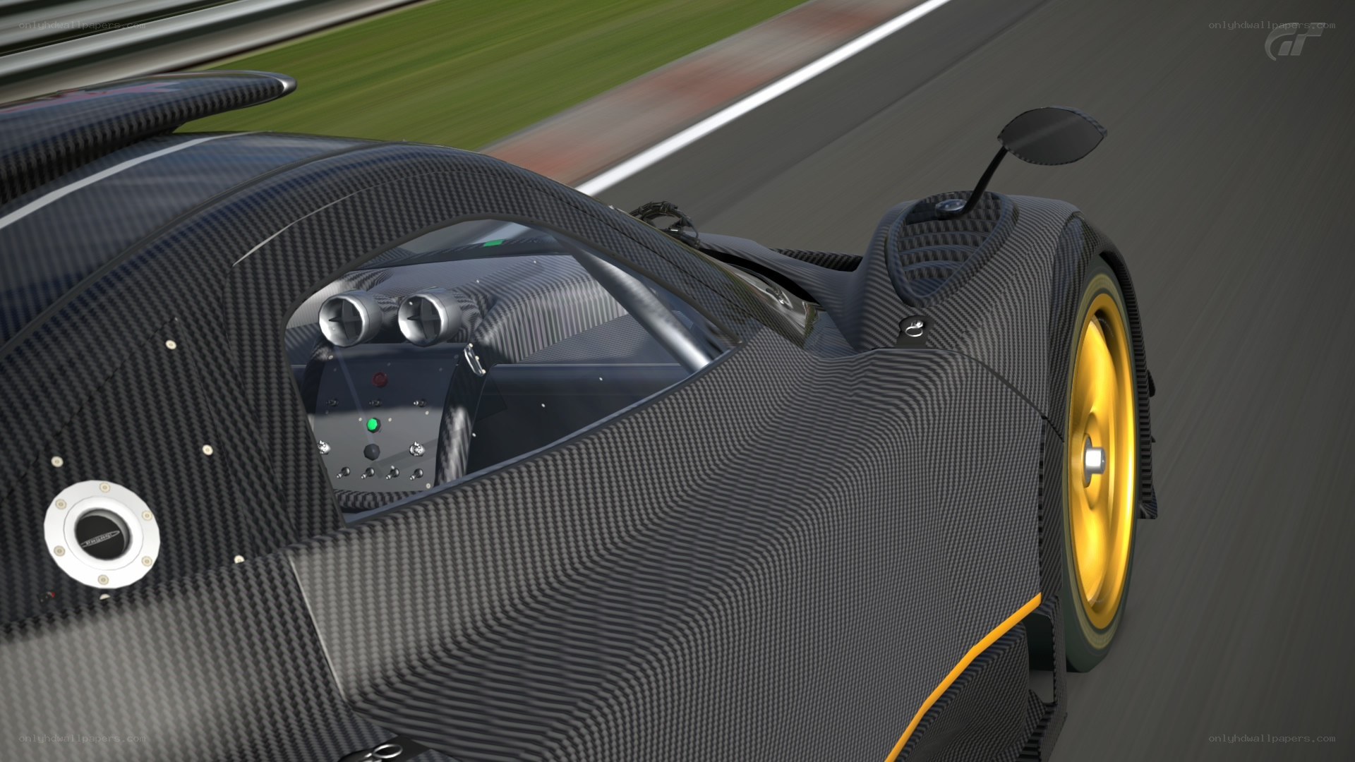 Pagani Huayra on racetrack