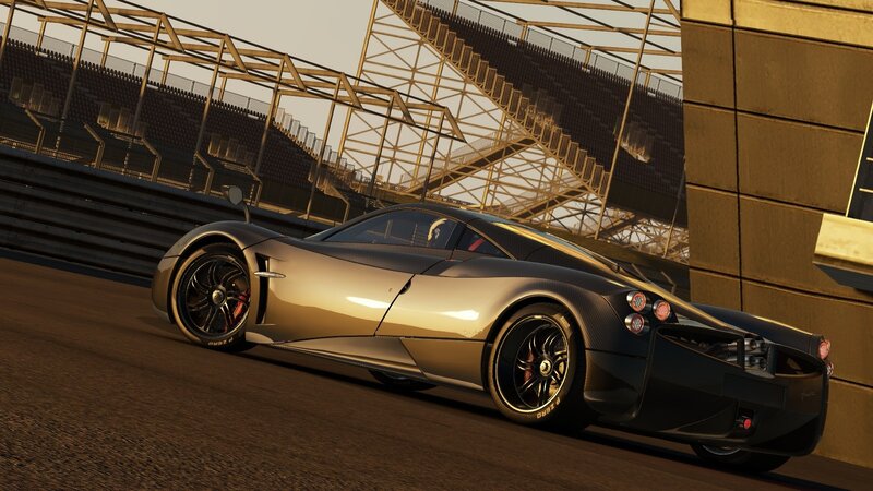 Pagani Huayra on racetrack