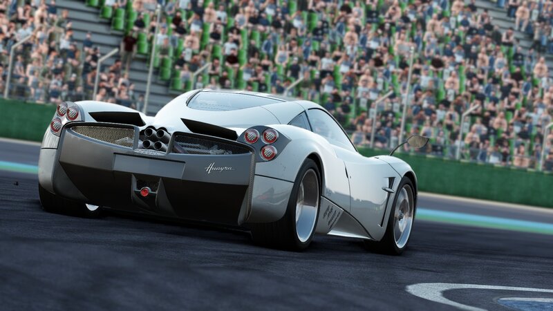 Pagani Huayra on racetrack