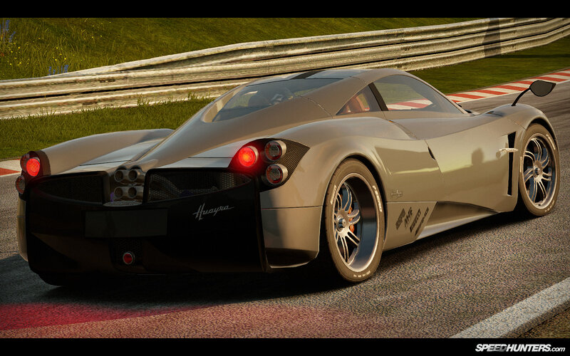 Pagani Huayra on Racetrack — Silver