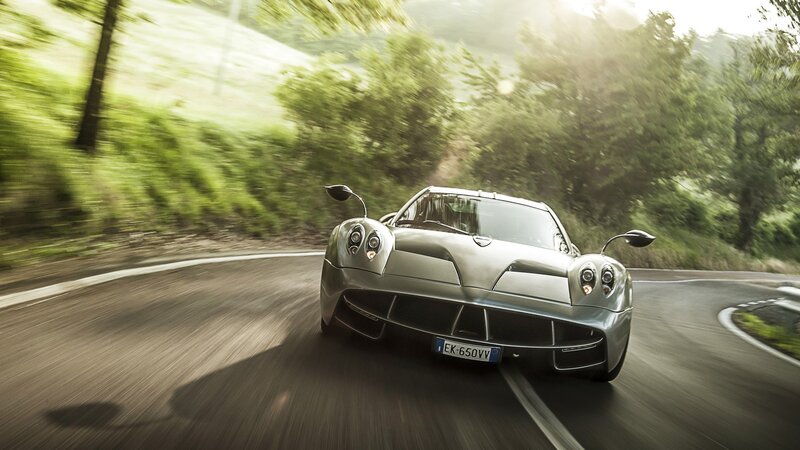 Pagani Huayra on winding road