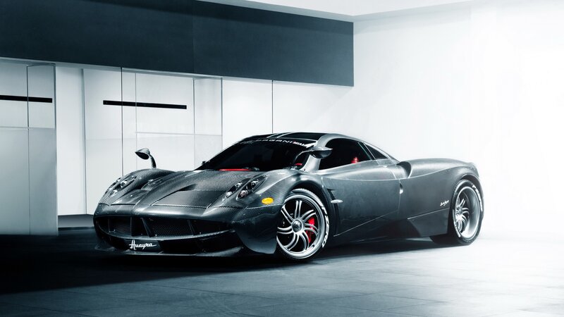 Pagani Huayra Sports Car — Black, Dramatic, Photograph, Carbon Fiber Body