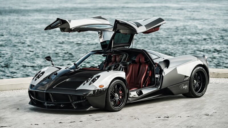 Pagani Huayra Sports Car — Black, Dramatic, Photograph