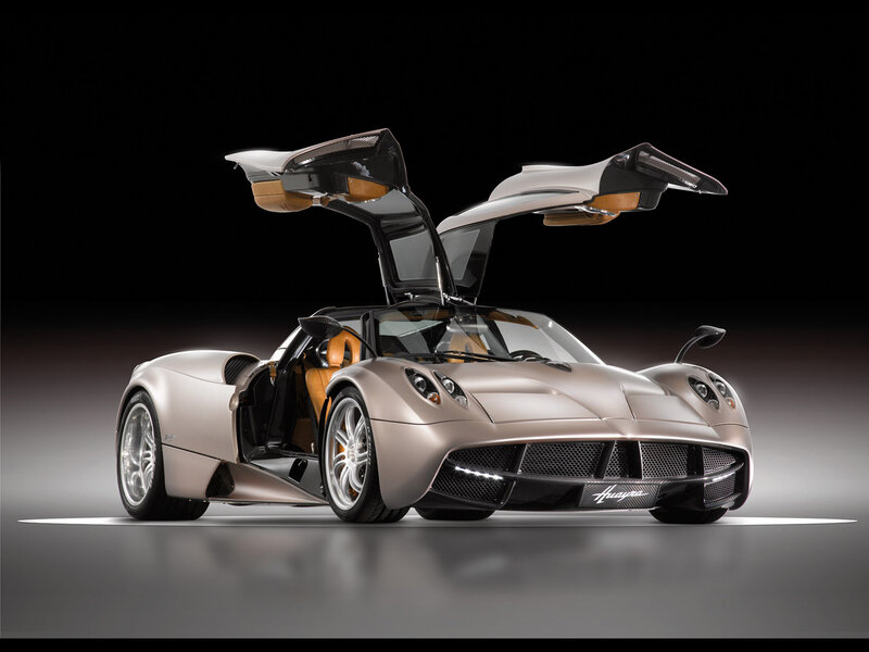 Pagani Huayra Sports Car — Silver, Dramatic, Photograph, Doors, Interior