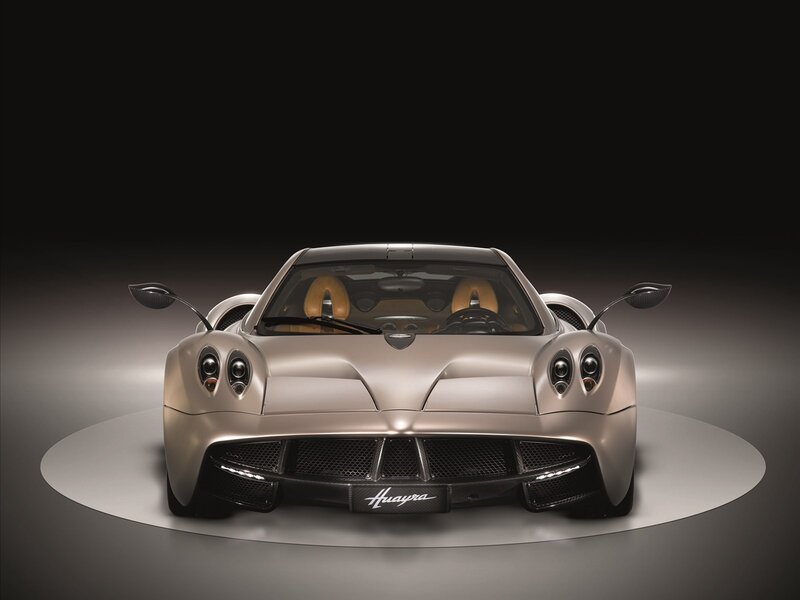 Pagani Huayra Sports Car — Silver, Dramatic, Photograph, Interior, Headlights