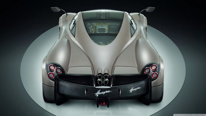 Pagani Huayra Sports Car — Silver, Dramatic, Photograph, Taillights, Exhaust, Black