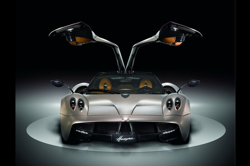 Pagani Huayra Sports Car — Silver, Dramatic, Photograph