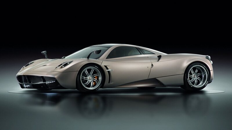Pagani Huayra Sports Car — Silver, Dramatic, Photograph, Wheels, Studio Lighting