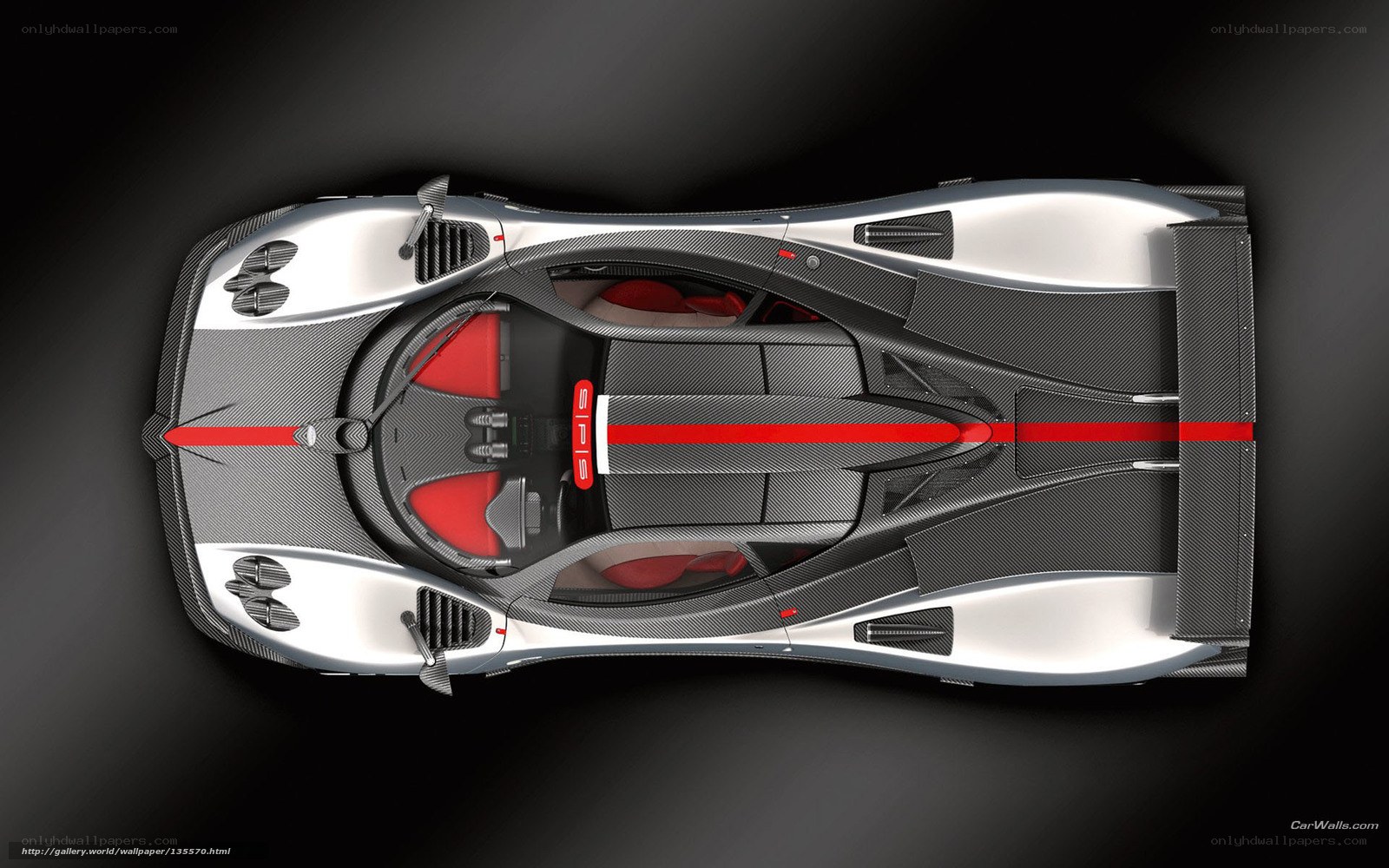 Pagani Huayra top-down view