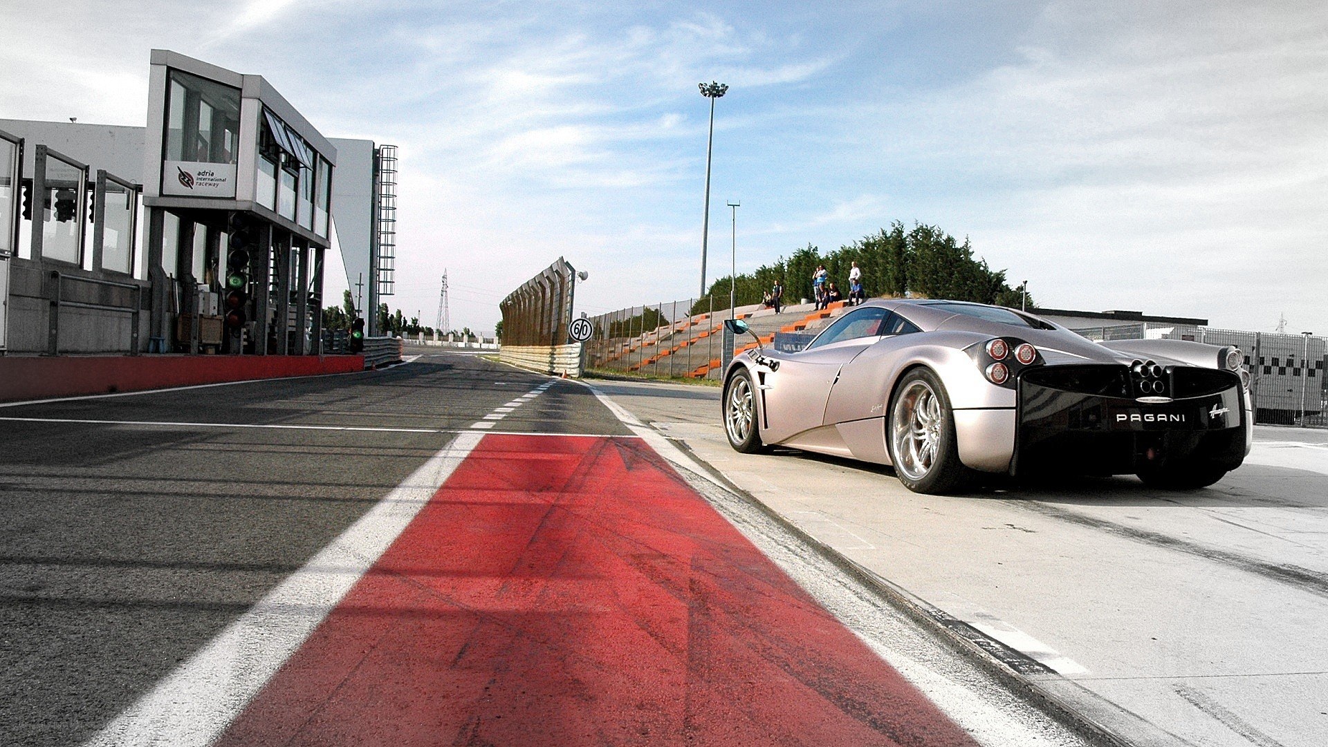 Pagani on a racetrack