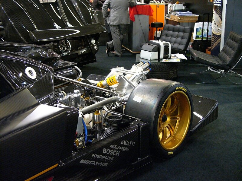 Pagani sports car at auto show