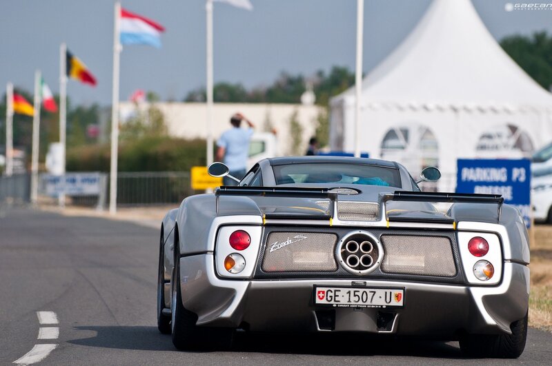 Pagani sports car on track