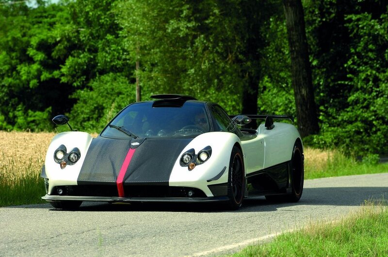 Pagani Zonda F on a country road