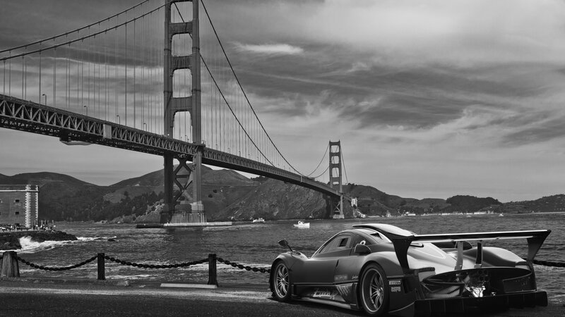 Pagani Zonda R by Golden Gate Bridge