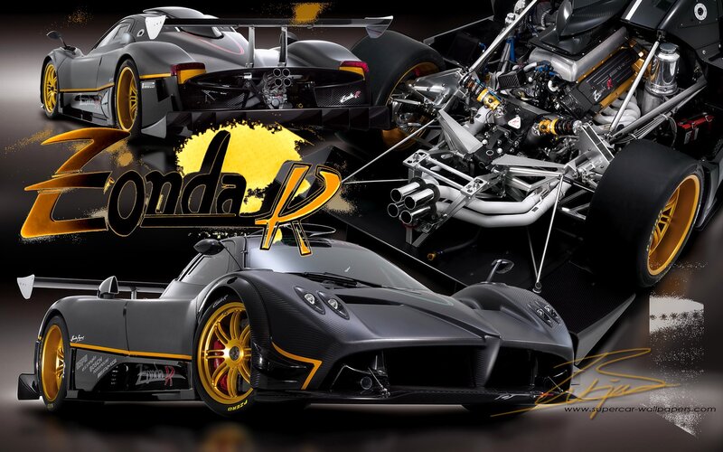 Pagani Zonda R Car — Black, Dramatic, Digital Art, Engine