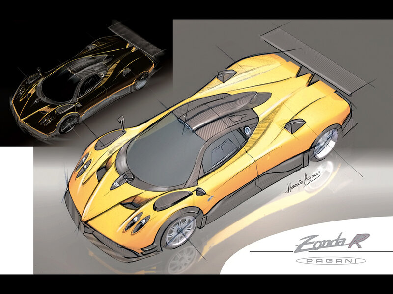 Pagani Zonda R concept sketch