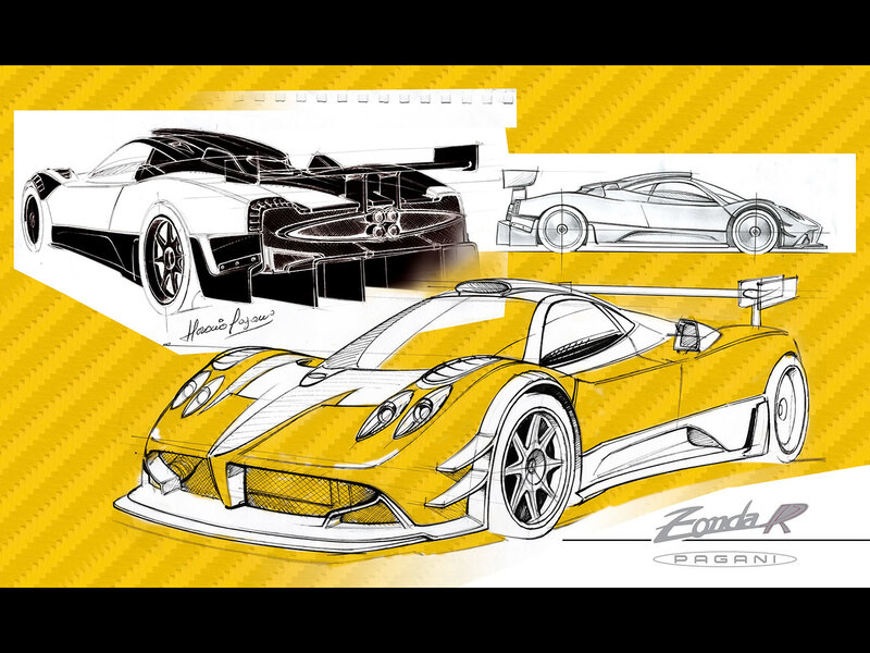 Pagani Zonda R concept sketches