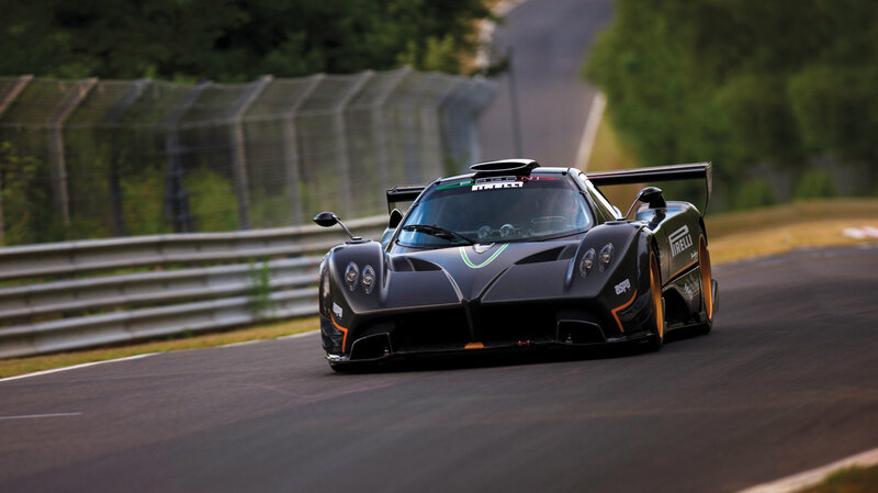 Pagani Zonda R on a racetrack