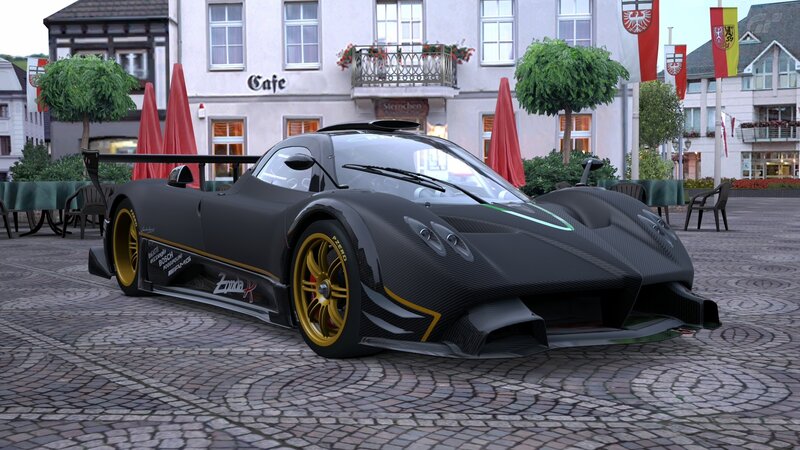 Pagani Zonda R on cobblestones