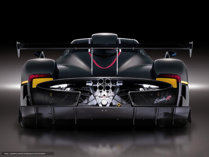 Pagani Zonda R Rear View — Black