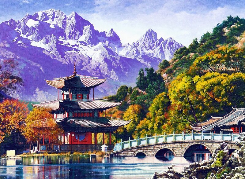 Pagoda by Lake