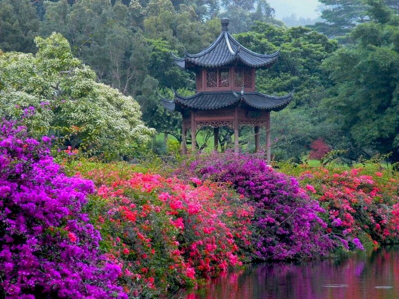 Pagoda in Flower Garden