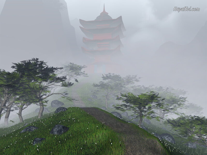 Pagoda in Misty Mountains