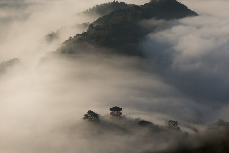 Pagoda in Mountain Mist