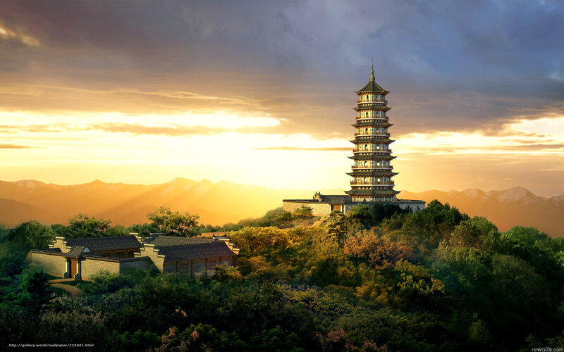 Pagoda on a Hill — Gold