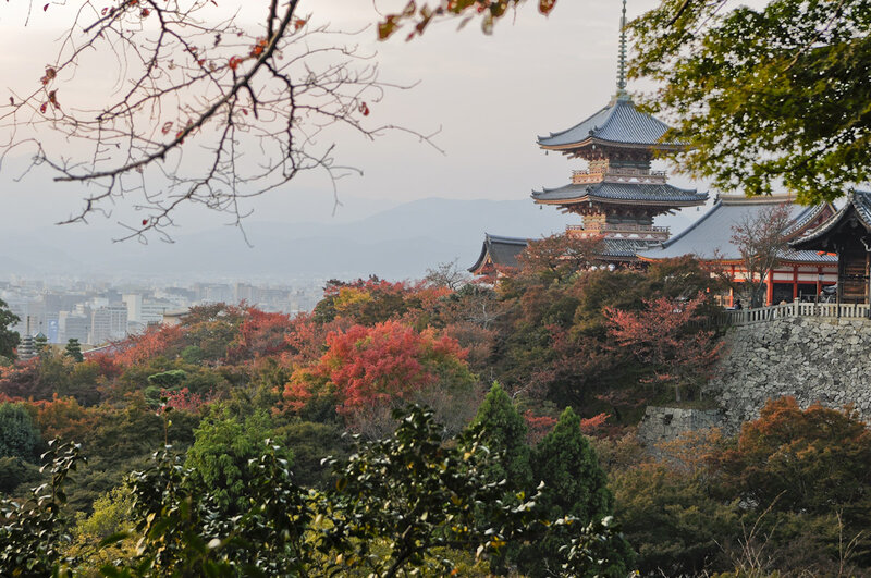 Pagoda on Hillside — Red