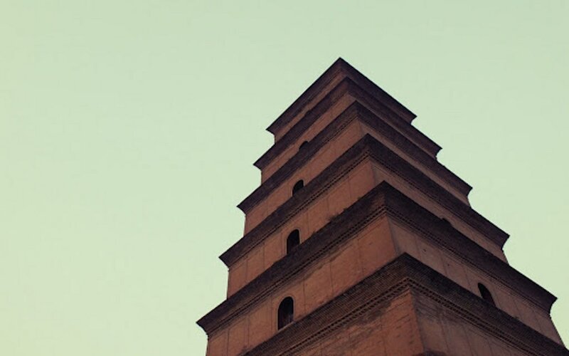 Pagoda tower against sky