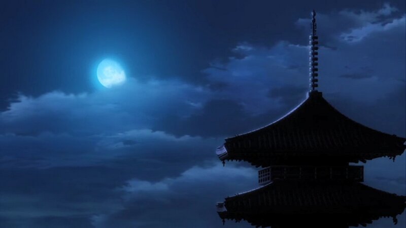 Pagoda under Moon