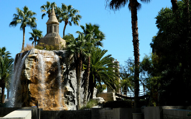Pagoda with Waterfall