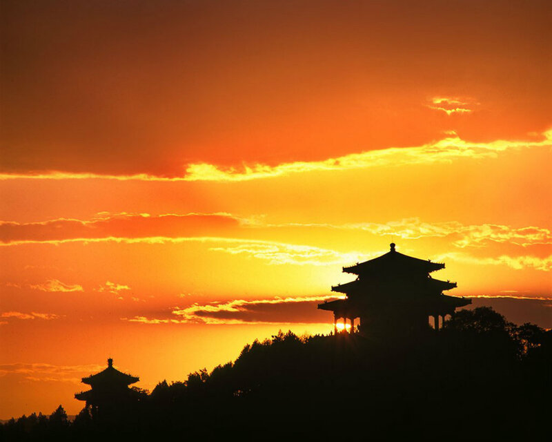 Pagodas at Sunset
