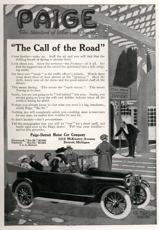 Paige car advertisement