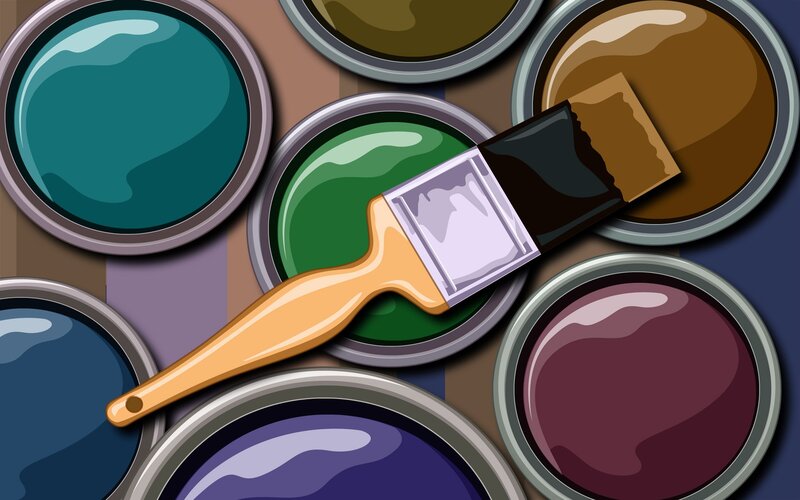 paint cans and brush