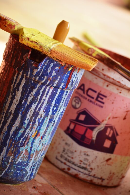 Paint Cans and Brushes