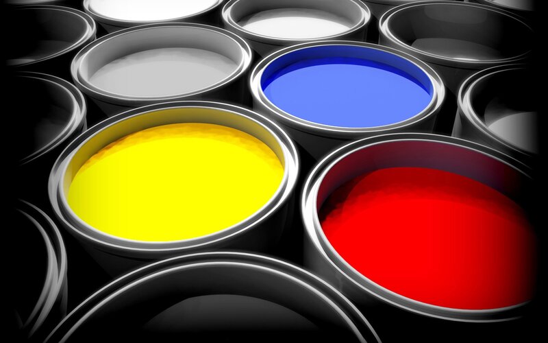 Paint Cans in a Row — Red