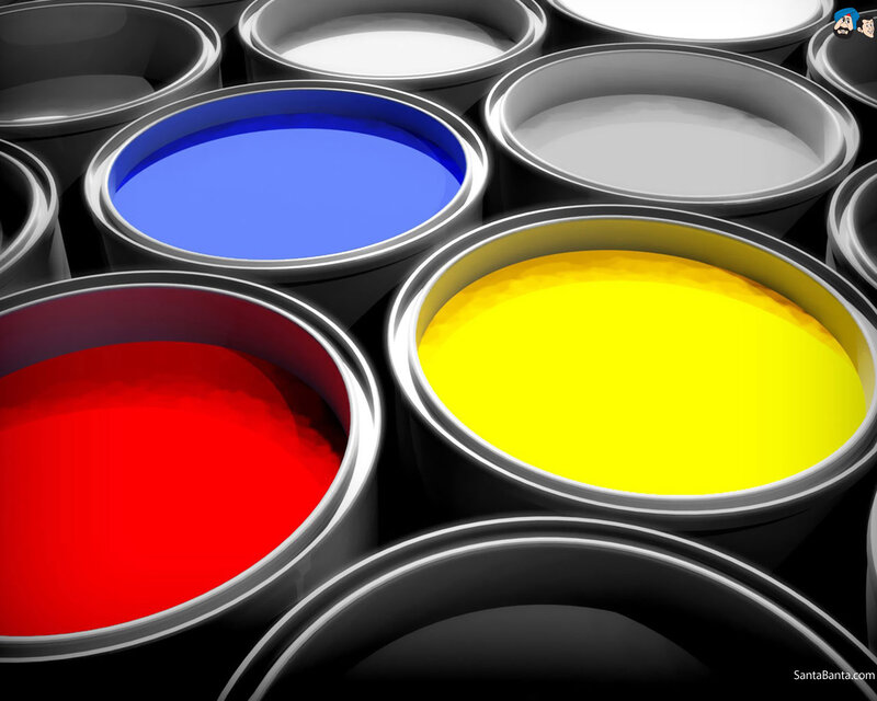 Paint Cans in a Row