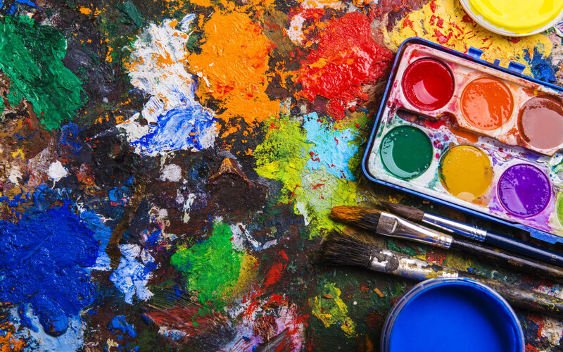 Paint Palette and Brushes