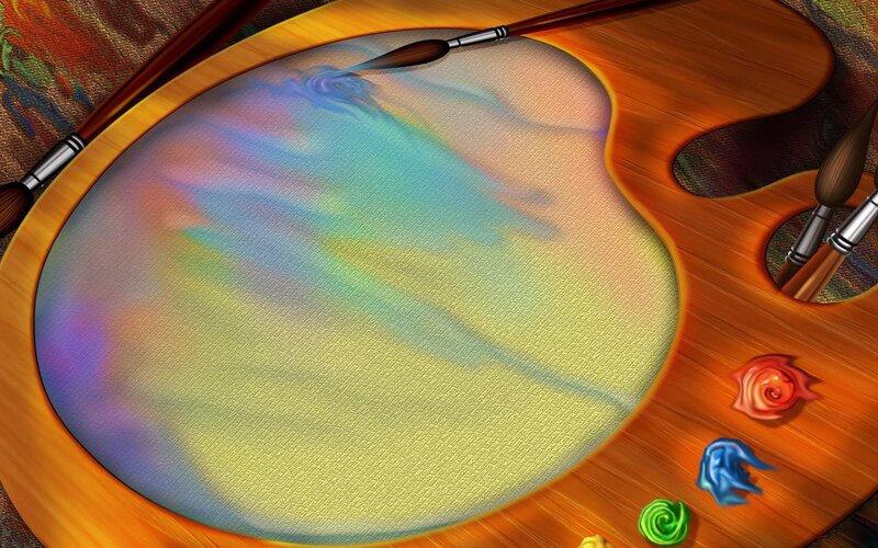 Paint Palette with Brushes