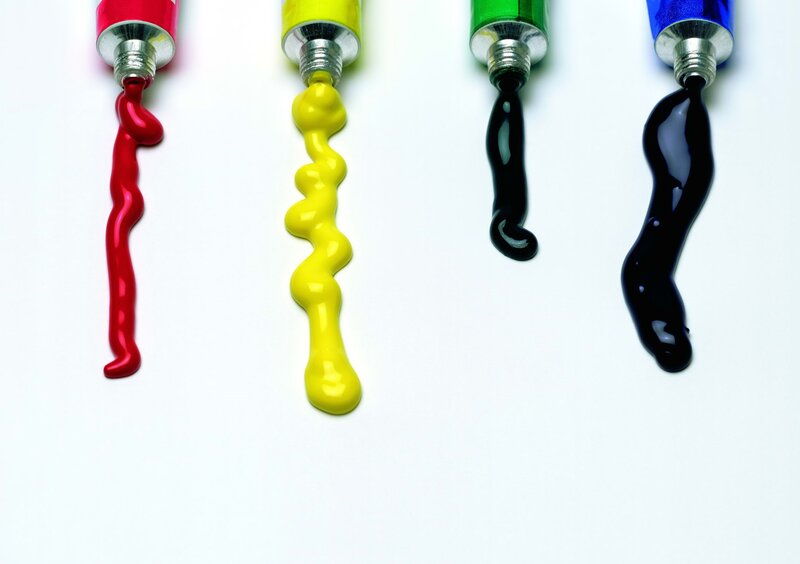 Paint Tubes on White Surface