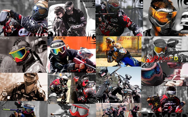 Paintball action collage