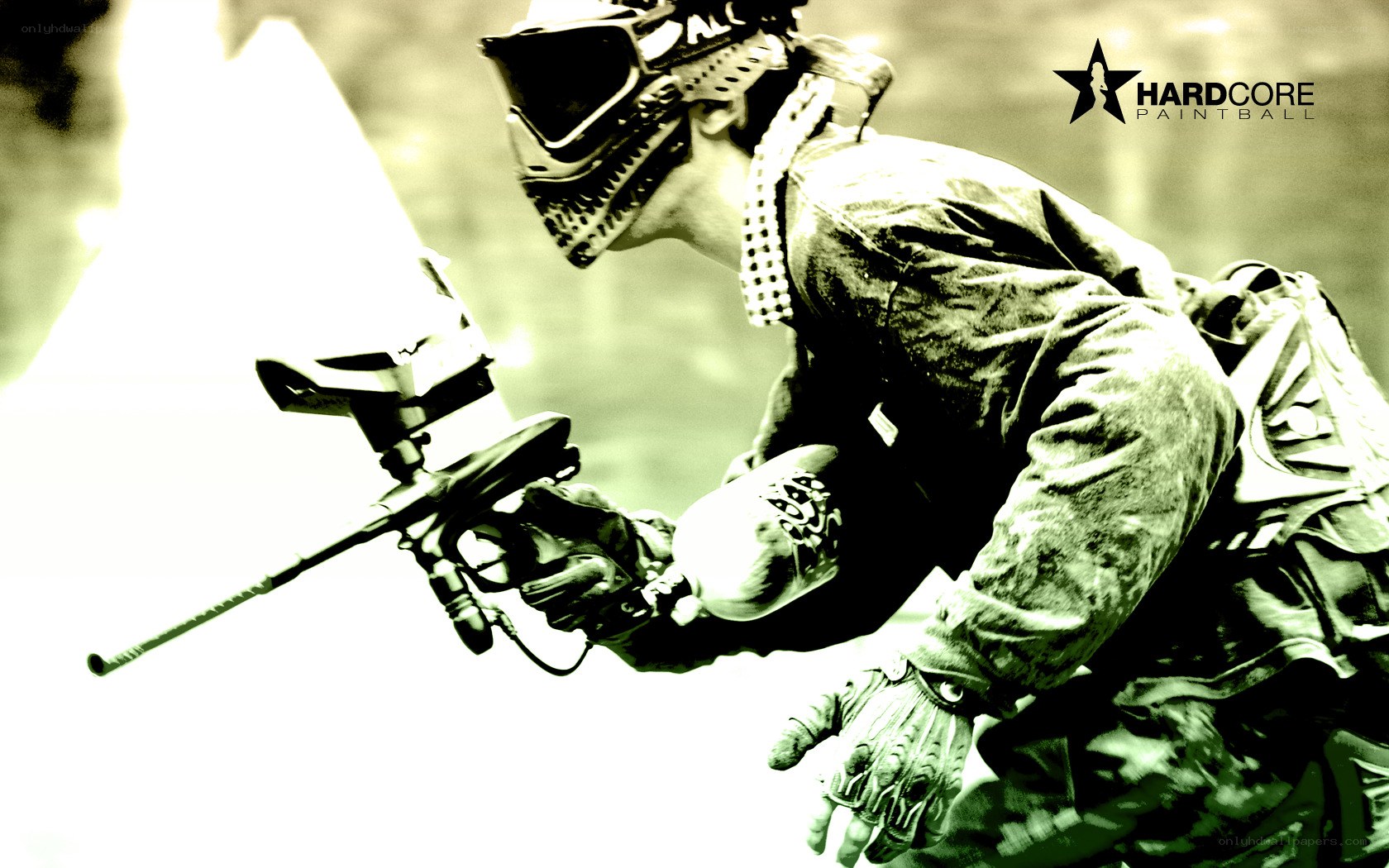 paintball player in action