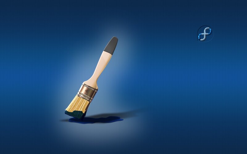 paintbrush with blue paint