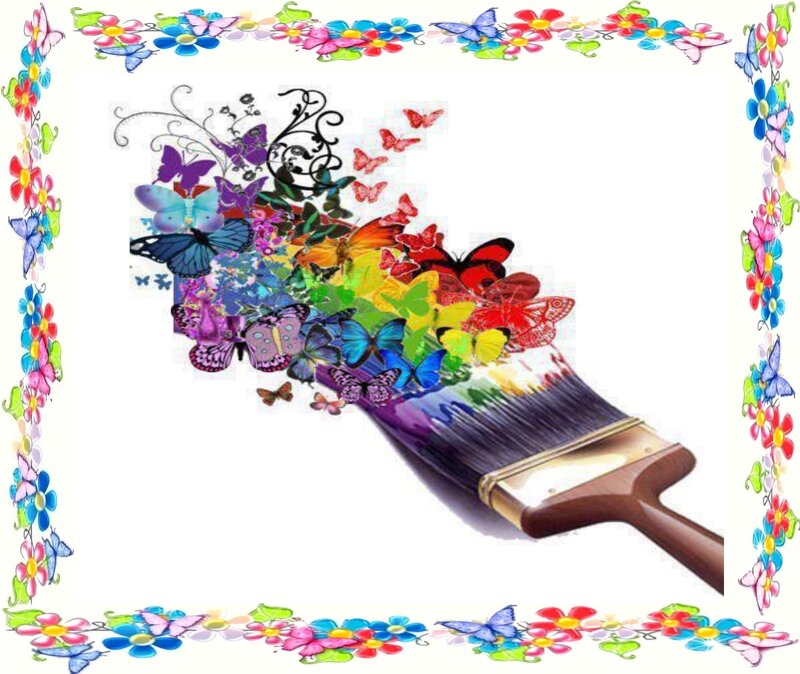 Paintbrush with Butterflies