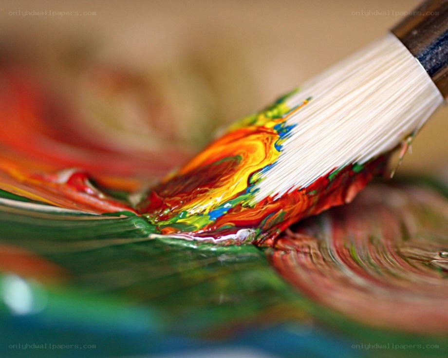 paintbrush with colorful paint